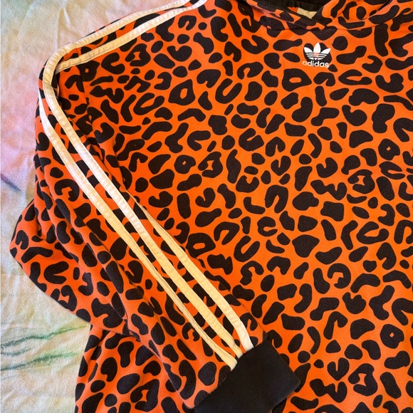 Adidas x Rich Mnisi Cheetah Leopard Print Hoodie Orange Black Streetwear Collab - Picture 3 of 7